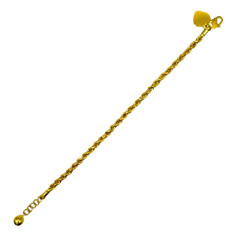 Rantai Tangan Pintal Kanak-Kanak Emas 916/22K Rantai Tangan Pintal Kanak-Kanak Emas 916/22K