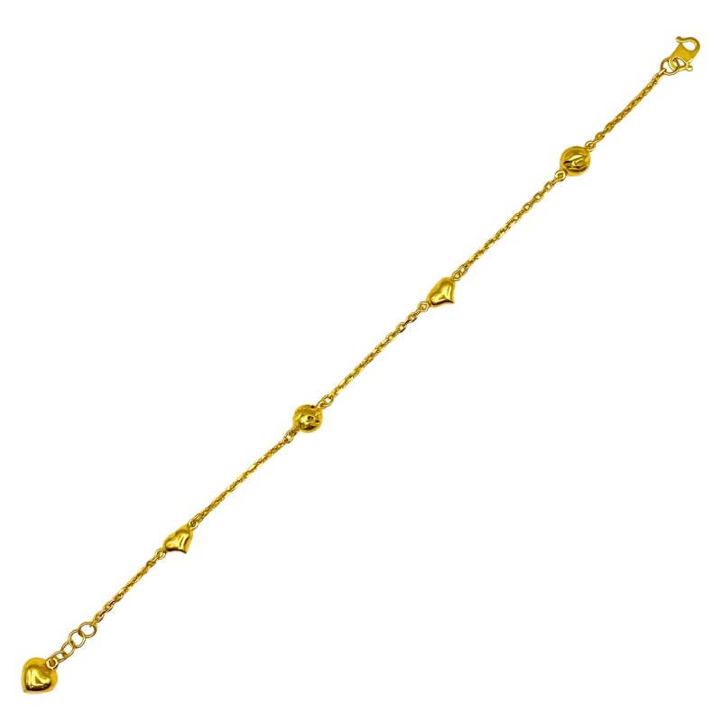 Rantai Tangan Sauh Love Boba Emas 916/22K