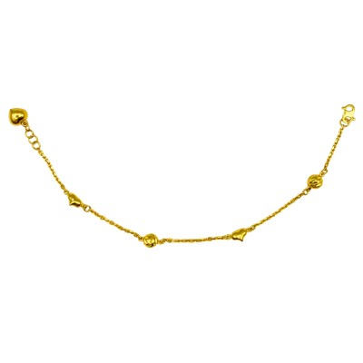 Rantai Tangan Sauh Love Boba Emas 916/22K