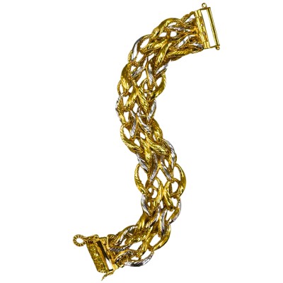 Rantai Tangan Rapunzel Emas dan Chrome 916/22K