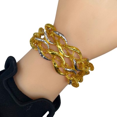 Rantai Tangan Rapunzel Emas dan Chrome 916/22K