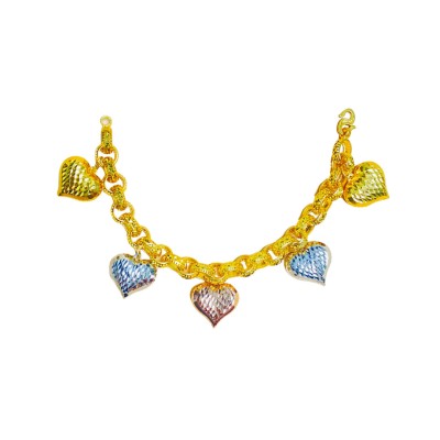 Rantai Tangan Kendi Love Emas, Chrome dan Rose Gold 916/22K Rantai Tangan Kendi Love Emas, Chrome dan Rose Gold 916/22K