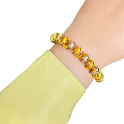 Rantai Tangan Getah Rambut Emas dan Chrome 916/22K