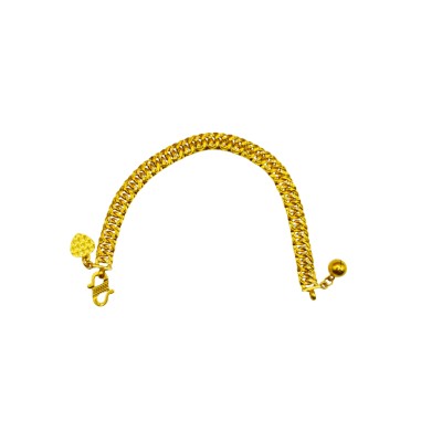 Rantai Tangan Putera Puteri Kanak-Kanak Emas dan Chrome 916/22K