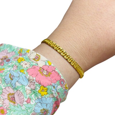 Rantai Tangan Putera Puteri Kanak-Kanak Emas dan Chrome 916/22K