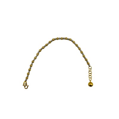 Rantai Tangan Boba Italy Kanak-Kanak Emas dan Chrome 916/22K