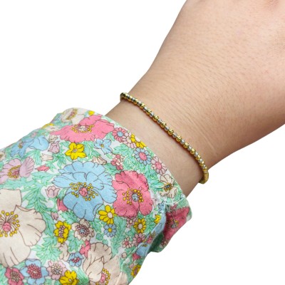 Rantai Tangan Boba Italy Kanak-Kanak Emas dan Chrome 916/22K