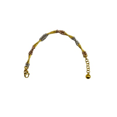 Rantai Tangan Boba Italy 2 Layer Emas, Chrome dan Rose Gold 916/22K