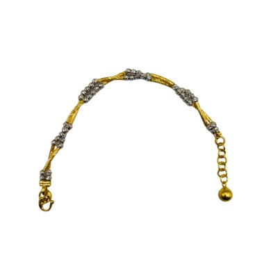 Rantai Tangan Boba Italy 2 Layer Emas dan Chrome 916/22K