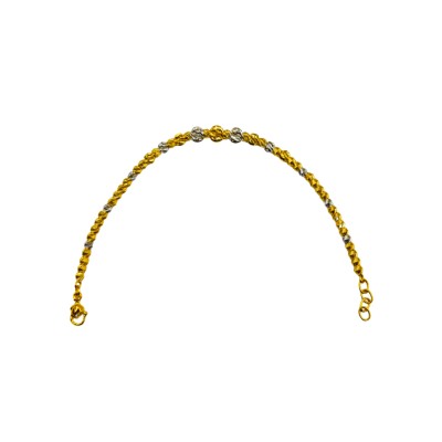 Rantai Tangan Boba Perut Ular Emas dan Chrome 916/22K Rantai Tangan Boba Perut Ular Emas dan Chrome 916/22K