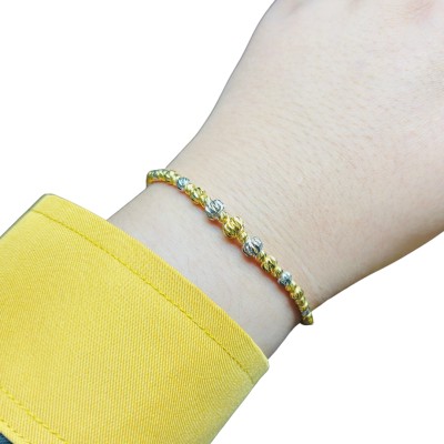 Rantai Tangan Boba Perut Ular Emas dan Chrome 916/22K Rantai Tangan Boba Perut Ular Emas dan Chrome 916/22K