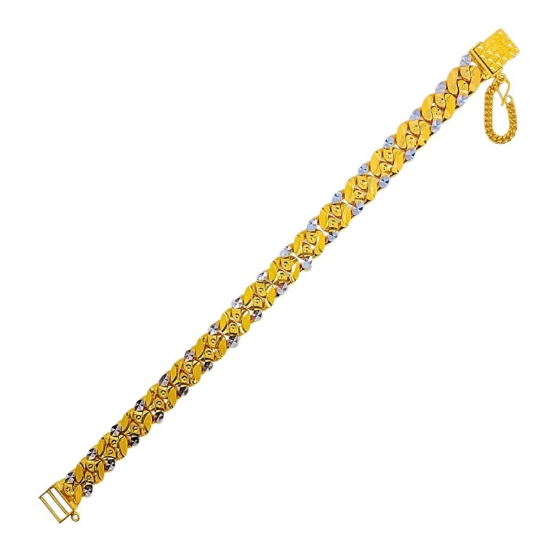 Rantai Tangan Putera Puteri Emas dan Chrome 916/22K