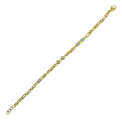 Rantai Tangan Kendi Diamond Cut Emas dan Chrome 916/22K
