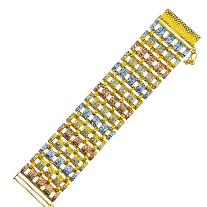 Rantai Tangan Rolex 4 Layer Emas, Chrome dan Rose Gold 916/22K