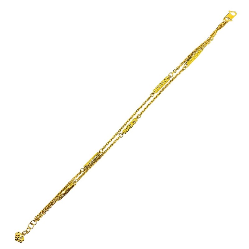 Rantai Tangan Sauh Buluh Emas 916/22K