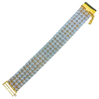 Rantai Tangan Diamond Cut 4 Layer Emas dan Chrome 916/22K