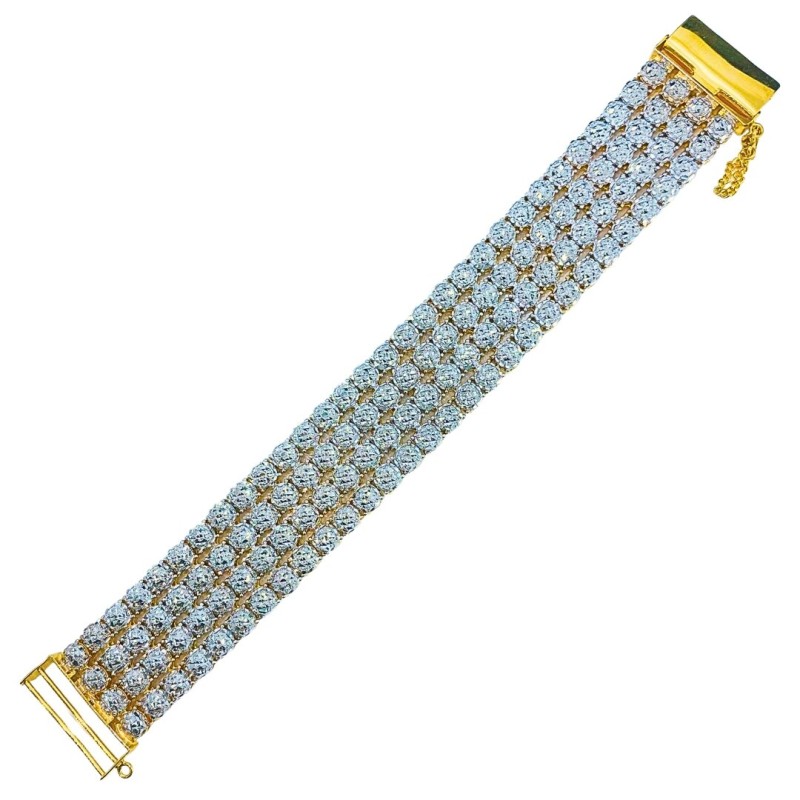 Rantai Tangan Diamond Cut 4 Layer Emas dan Chrome 916/22K