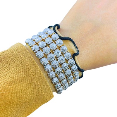 Rantai Tangan Diamond Cut 4 Layer Emas dan Chrome 916/22K
