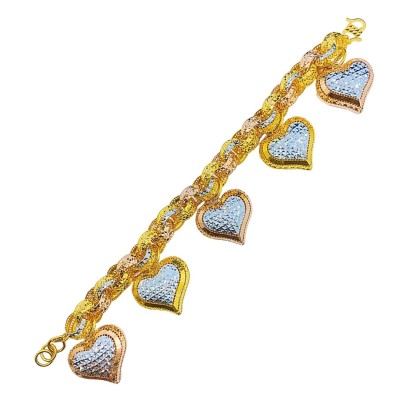 Rantai Tangan Kendi Love Emas, Chrome dan Rose Gold 916/22K