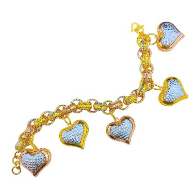 Rantai Tangan Kendi Love Emas, Chrome dan Rose Gold 916/22K