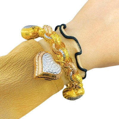 Rantai Tangan Kendi Love Emas, Chrome dan Rose Gold 916/22K