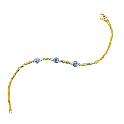 Rantai Tangan Boba Buluh Emas dan Chrome 916/22K