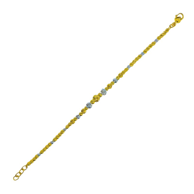 Rantai Tangan Boba Emas dan Chrome 916/22K
