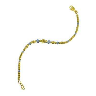 Rantai Tangan Boba Emas dan Chrome 916/22K