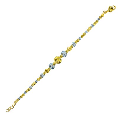 Rantai Tangan Boba Emas dan Chrome 916/22K
