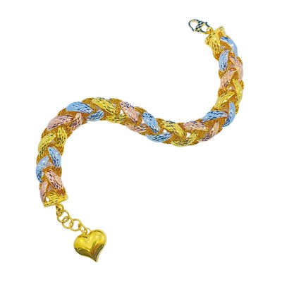 Rantai Tangan Dubai Love Emas, Chrome dan Rose Gold 916/24K