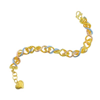 Rantai Tangan Dubai Love Emas, Chrome dan Rose Gold 916/24K