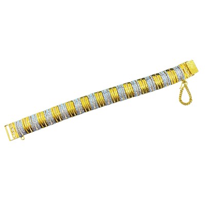 Rantai Tangan Huruf M W Emas dan Chrome 916/22K Rantai Tangan Huruf M W Emas dan Chrome 916/22K