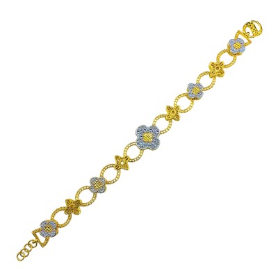 Rantai Tangan Clover Emas dan Chrome 916/22K
