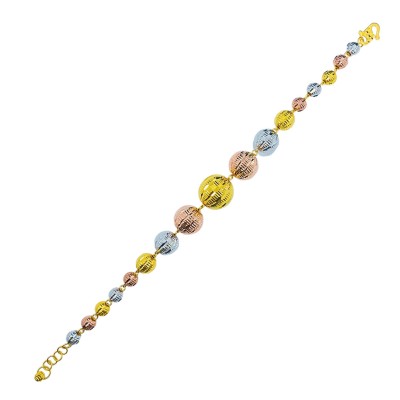Rantai Tangan Boba Emas, Chrome dan Rose Gold 916/22K