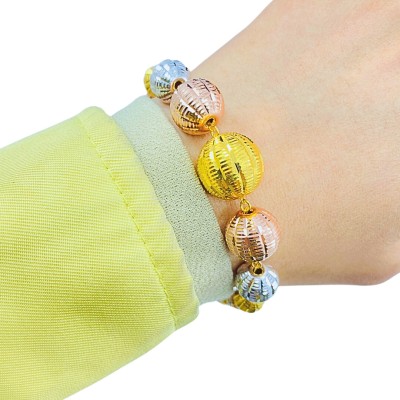 Rantai Tangan Boba Emas, Chrome dan Rose Gold 916/22K