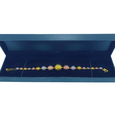 Rantai Tangan Boba Emas, Chrome dan Rose Gold 916/22K
