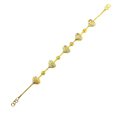 Rantai Tangan Boba Love Emas dan Chrome 916/22K