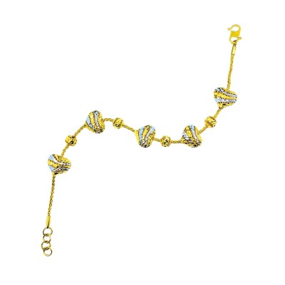 Rantai Tangan Boba Love Emas dan Chrome 916/22K