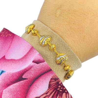 Rantai Tangan Boba Love Emas dan Chrome 916/22K