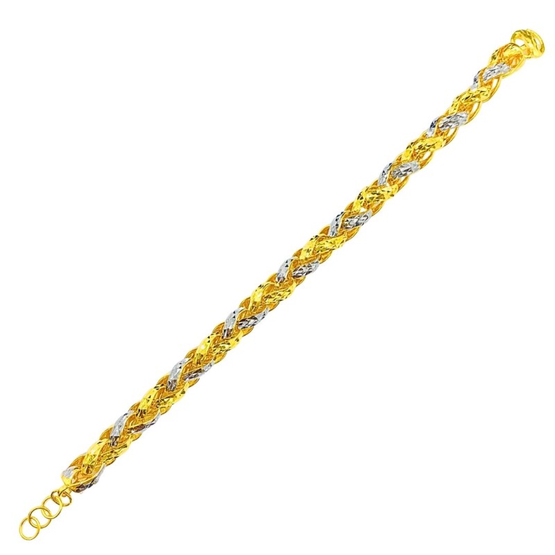 Rantai Tangan Rapunzel Emas dan Chrome 916/22K