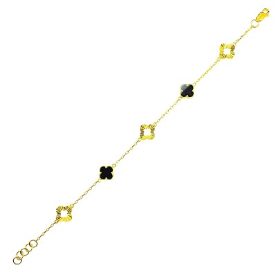 Rantai Tangan Clover Emas 916/22K
