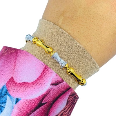 Rantai Tangan Diamond Cut Emas dan Chrome 916/22K