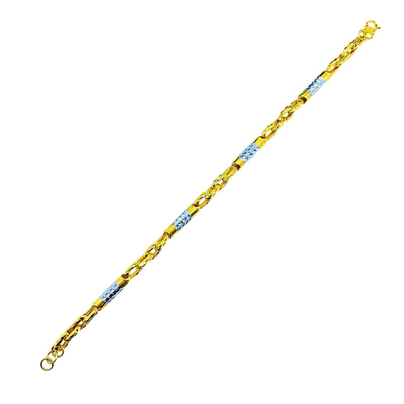 Rantai Tangan Sauh Buluh Emas dan Chrome 916/22K