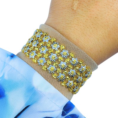 Rantai Tangan Bintang Emas dan Chrome 916/22K