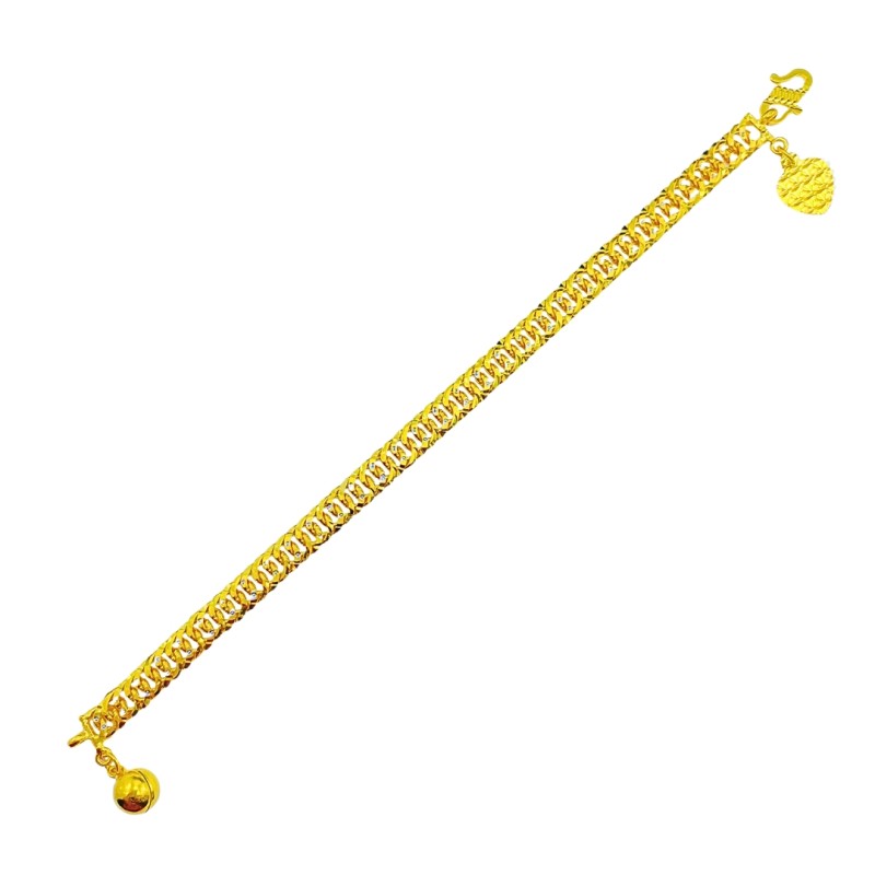 Rantai Tangan Putera Puteri Kanak-Kanak Emas dan Chrome 916/22K