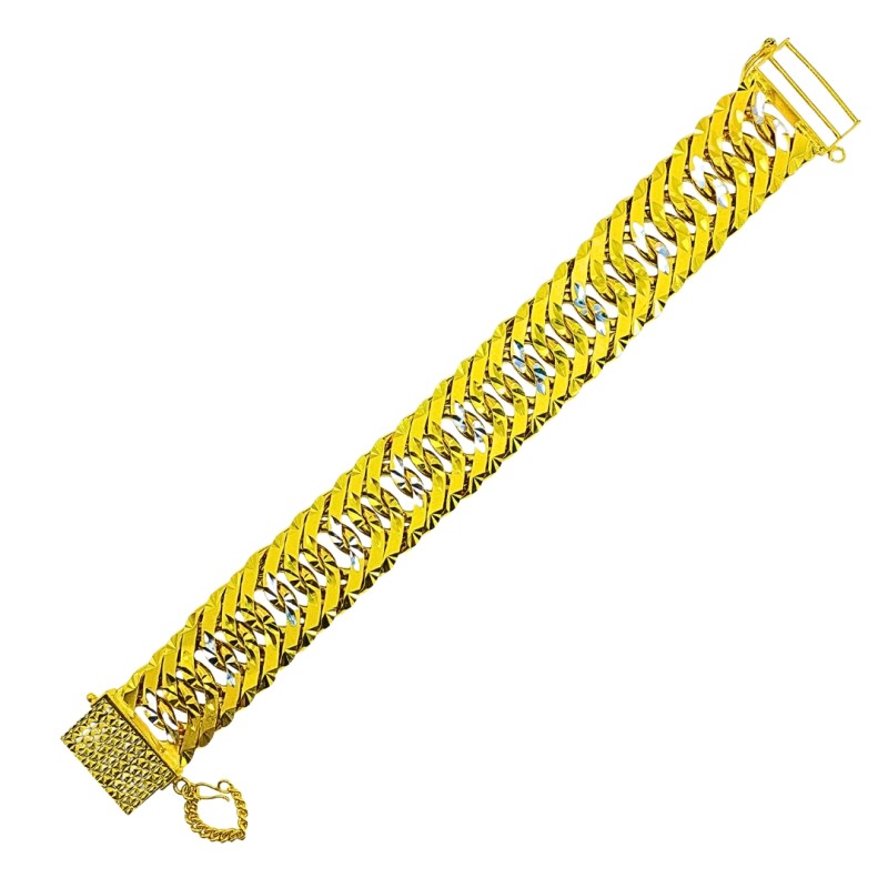 Rantai Tangan Lipan Emas dan Chrome 916/22K