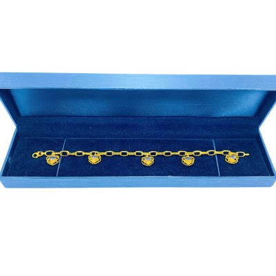 Rantai Tangan Paperclip Love Gantung Emas dan Chrome 916/22K