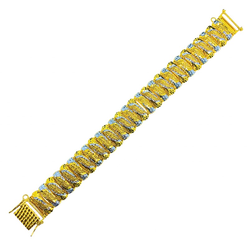 Rantai Tangan Pulut Dakap Emas dan Chrome 916/22K