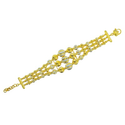 Rantai Tangan Boba Perut Ular Emas dan Chrome 916/22K