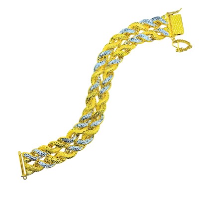 Rantai Tangan Pintal Emas dan Chrome 916/22K